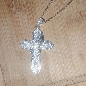 Dazzling Silver Cross Necklace